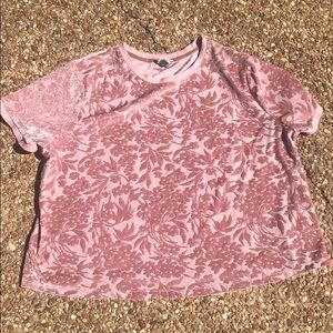 Blush velvet detail tee